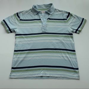 Mens Light Blue Collard Cotton Short Sleeve M
